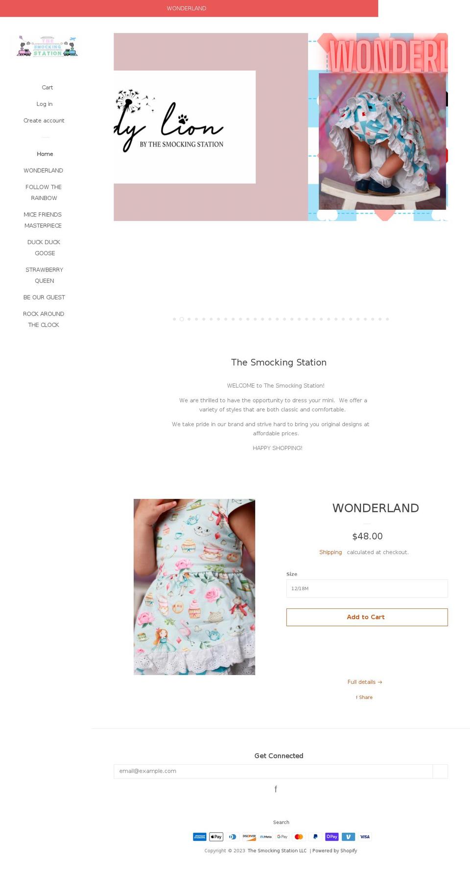 thesmockingstation.com shopify website screenshot