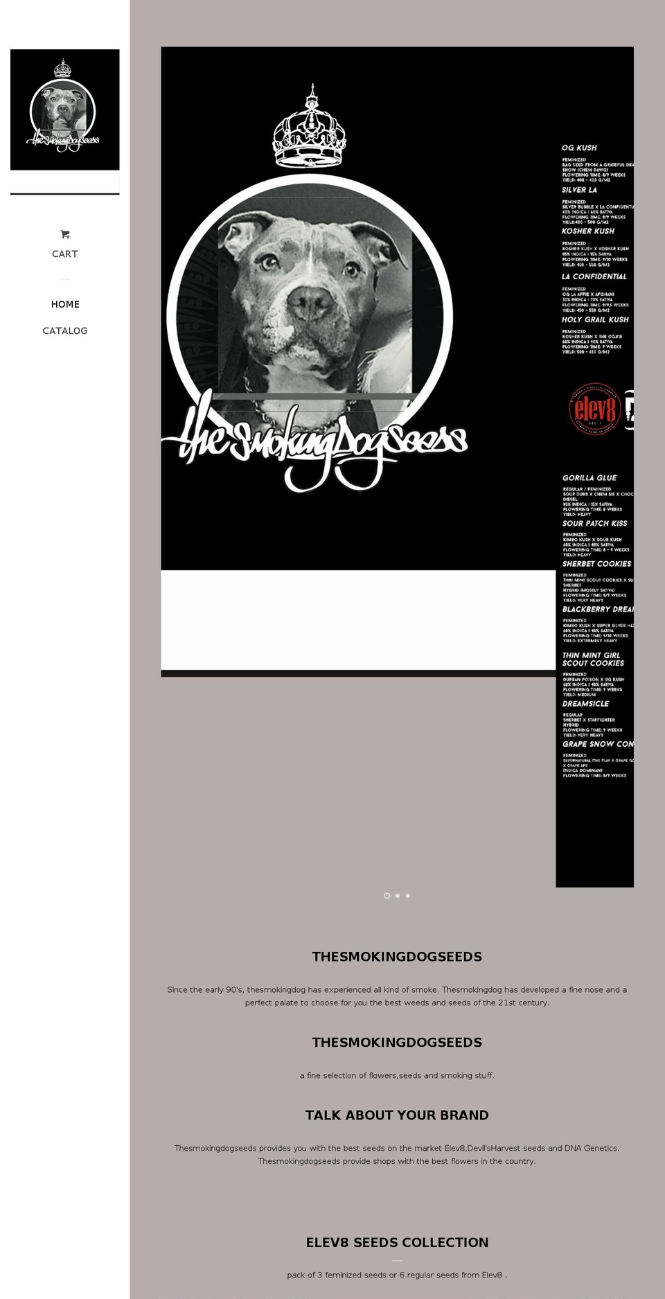 thesmokingdogseeds.com shopify website screenshot
