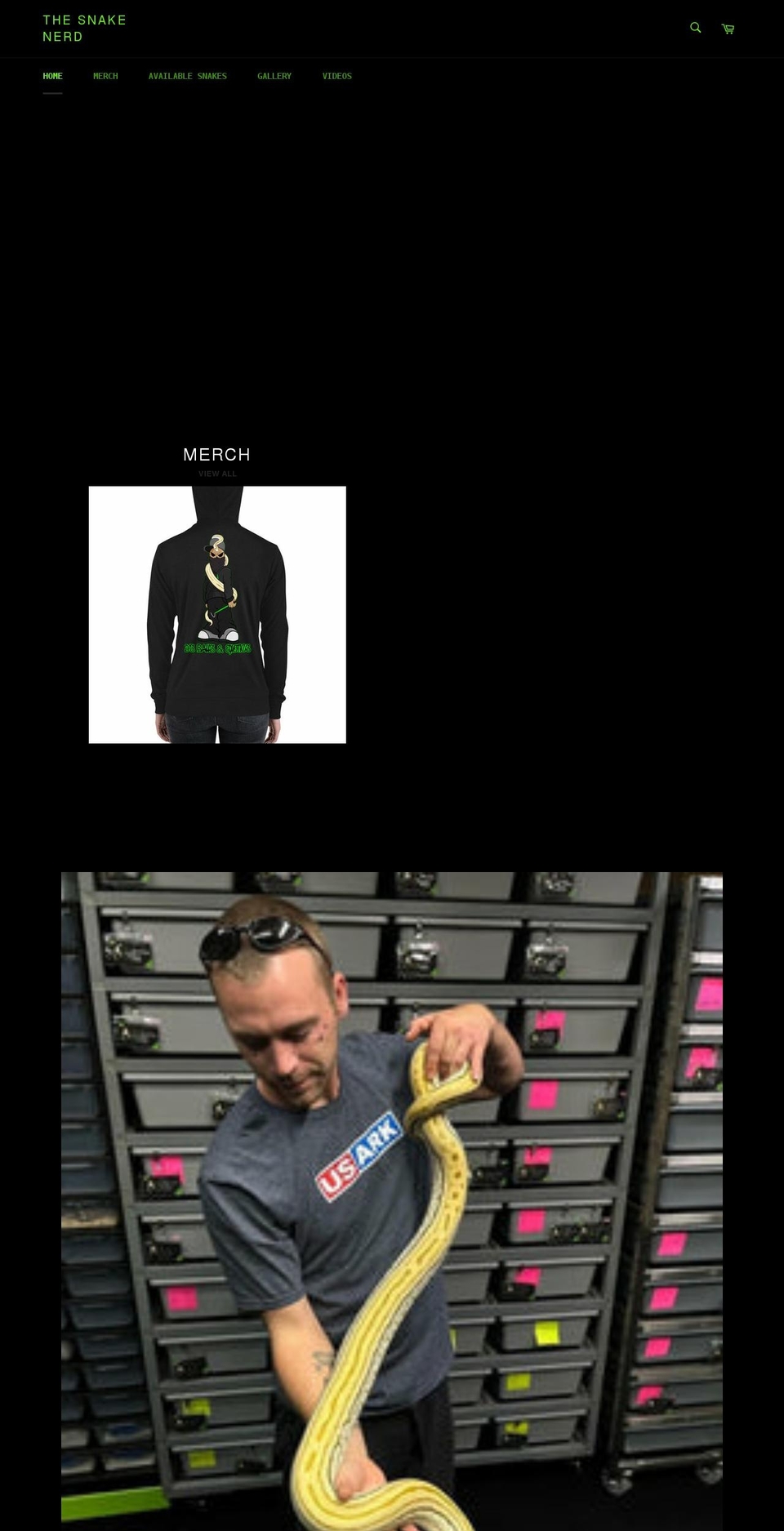 thesnakenerd.com shopify website screenshot