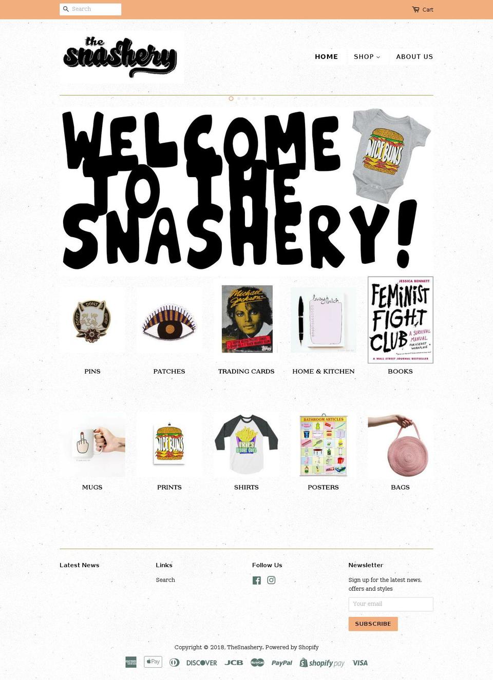 thesnashery.com — Shopify storefront screenshot