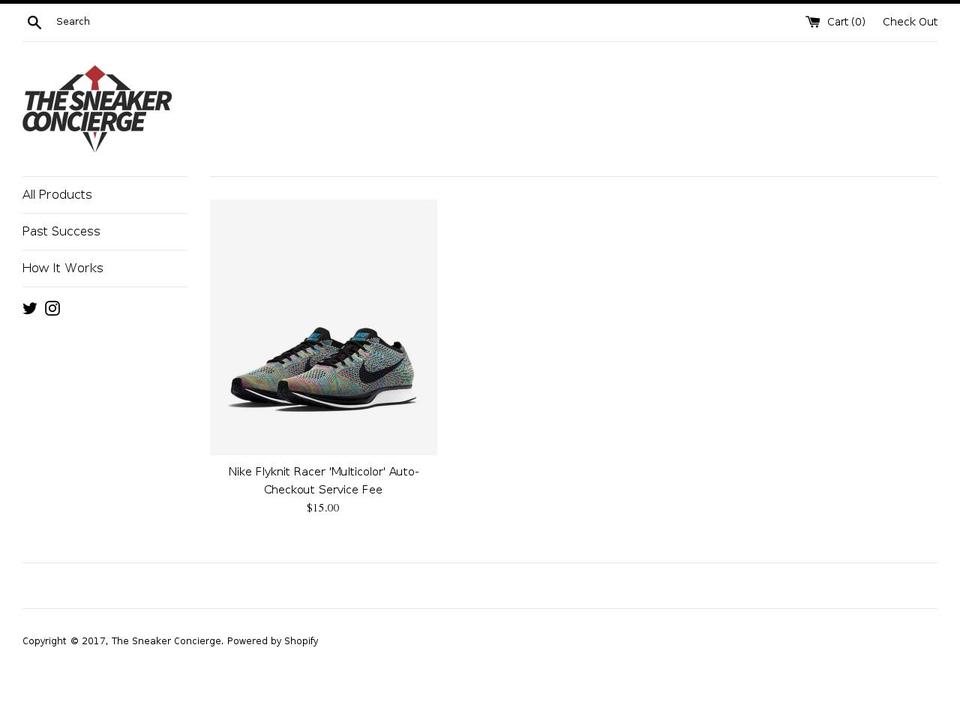thesneakerconcierge.com shopify website screenshot