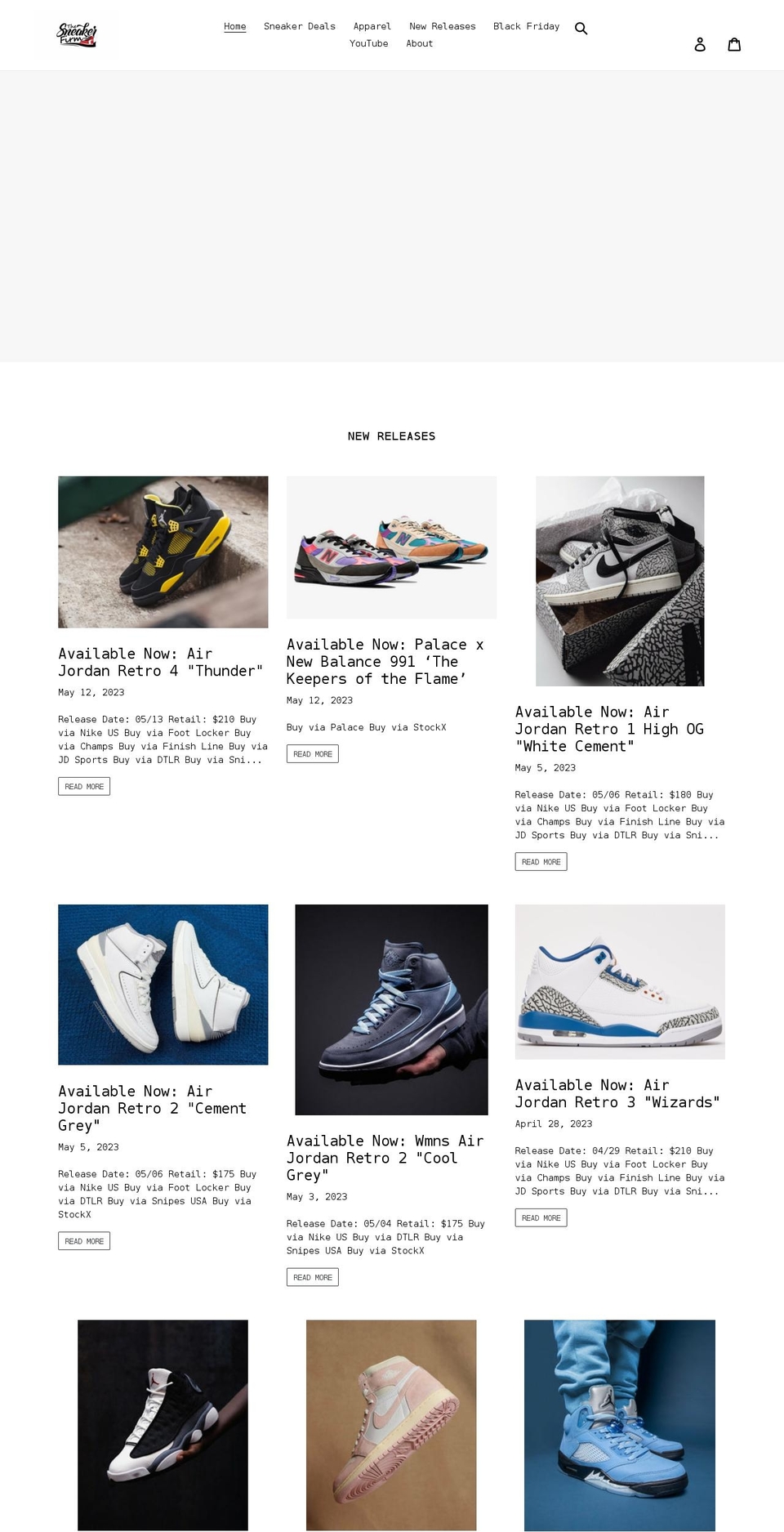 thesneakerfirm.net shopify website screenshot