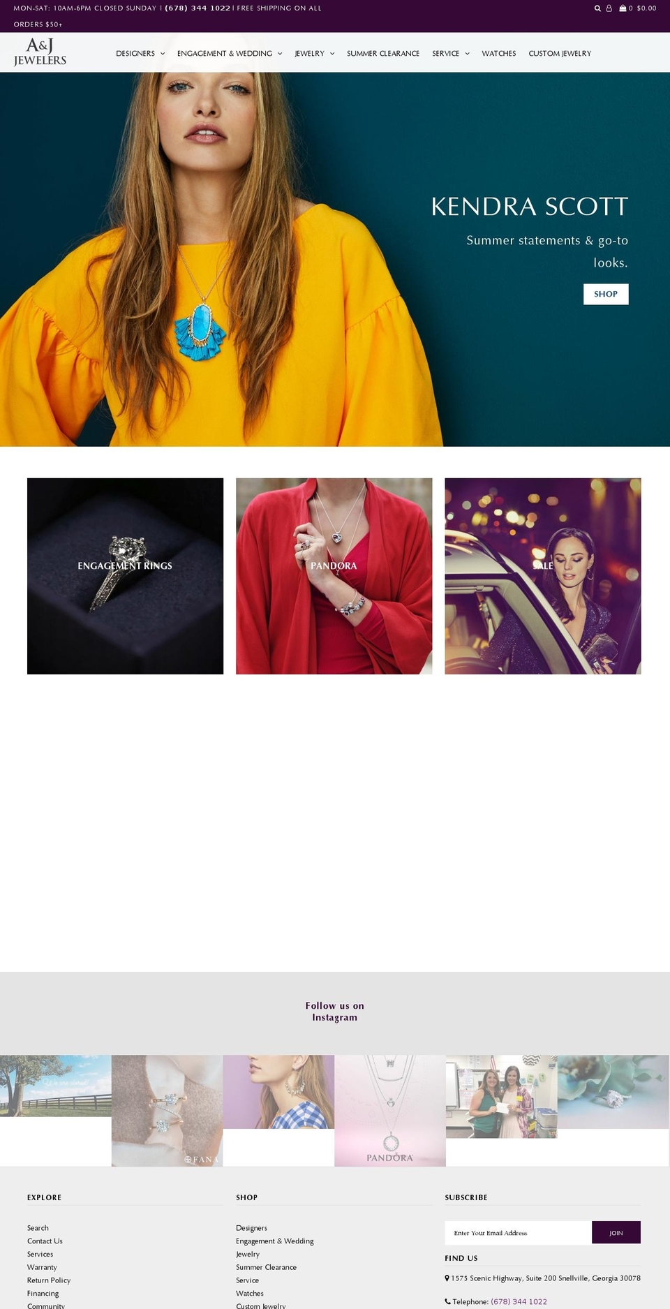 thesnellvillejewelers.com shopify website screenshot