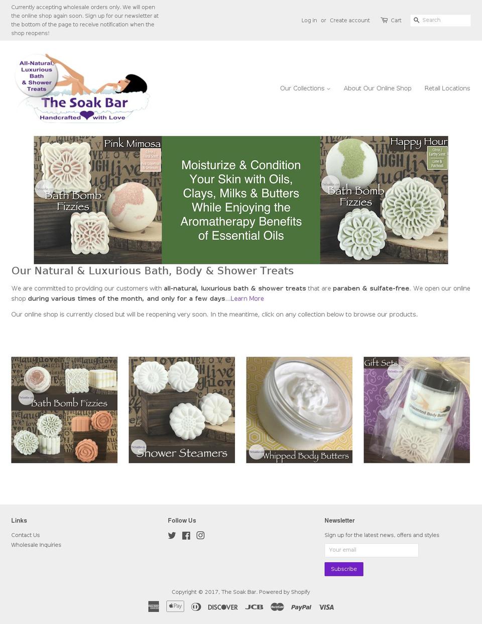 thesoakbar.com shopify website screenshot