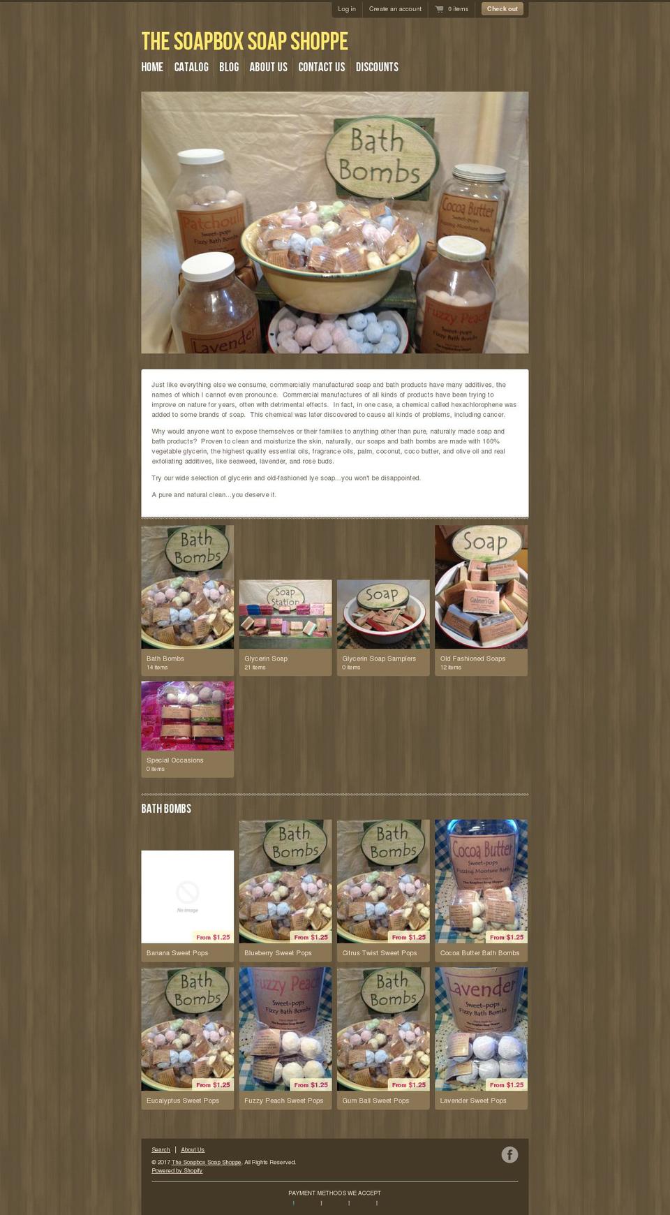 thesoapboxsoapshoppe.com shopify website screenshot
