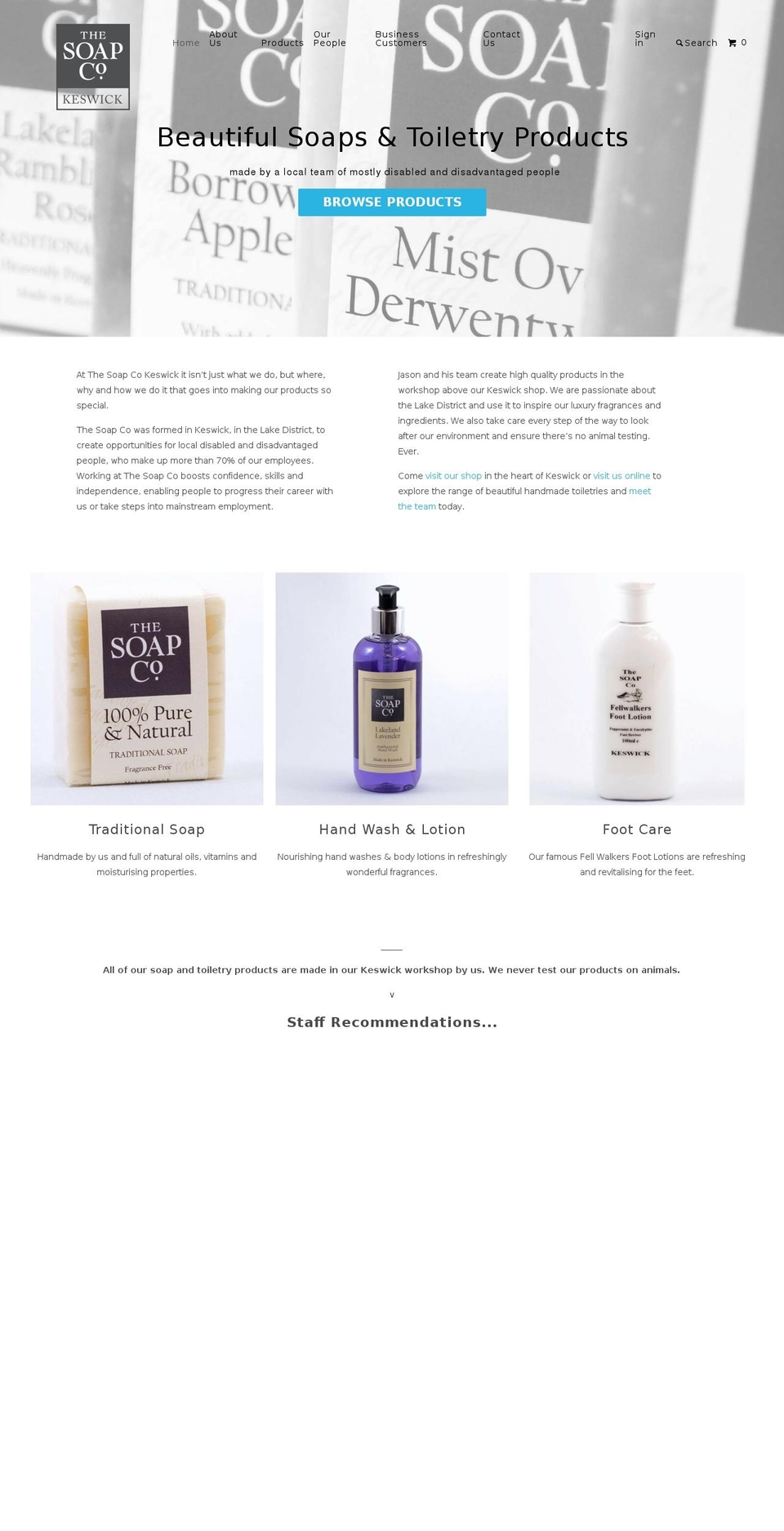 thesoapco-keswick.org shopify website screenshot