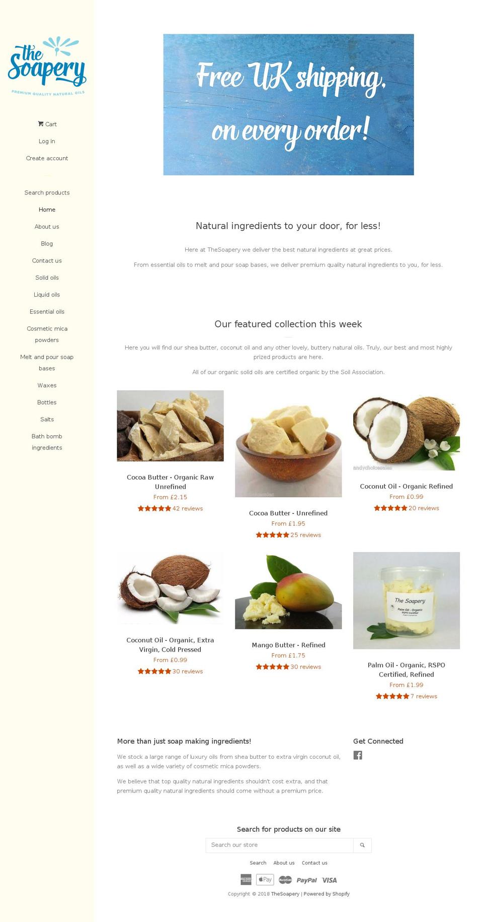 thesoapery.co.uk shopify website screenshot