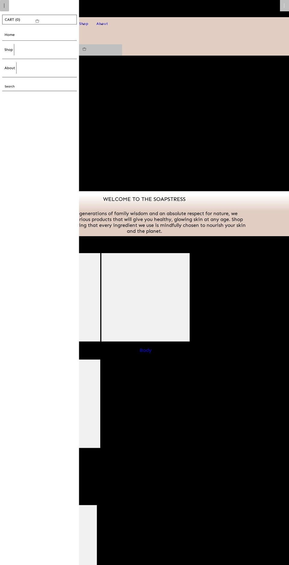 thesoapstress.com.au shopify website screenshot