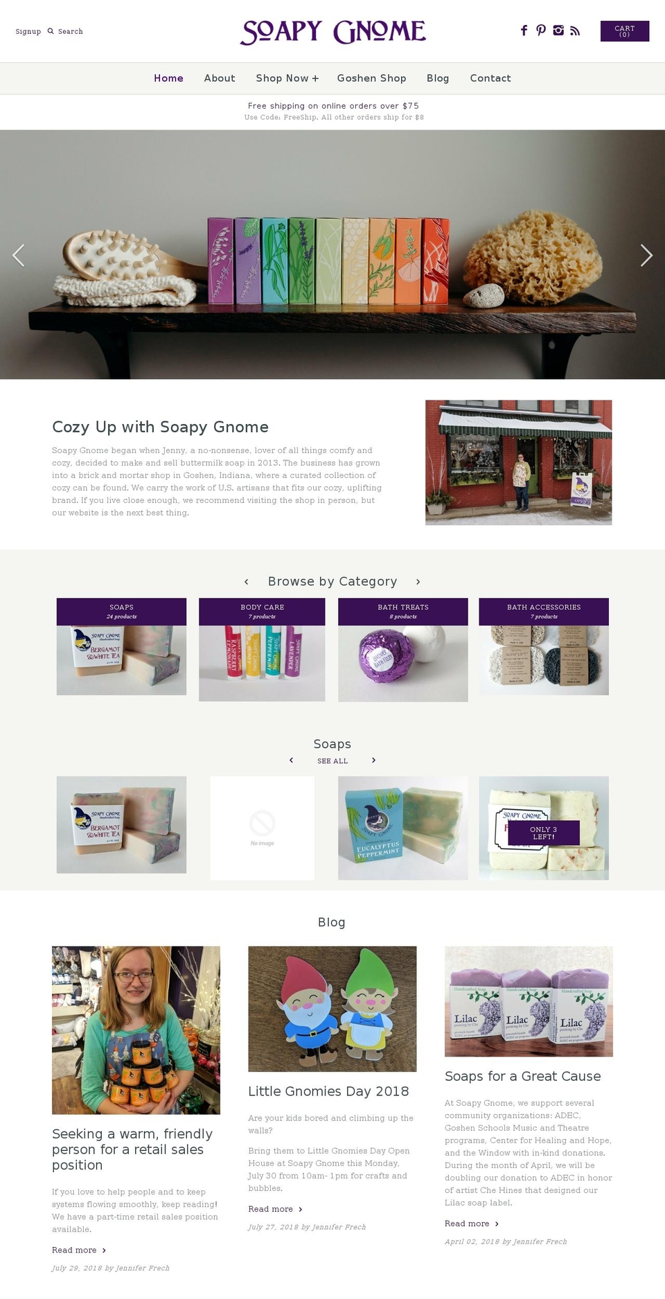 thesoapygnome.com shopify website screenshot