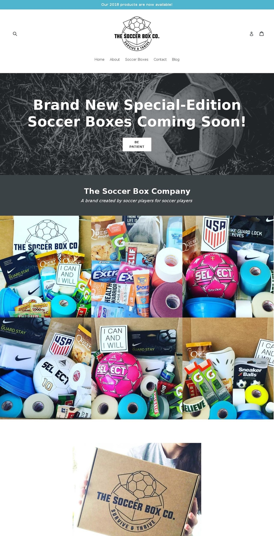 thesoccerboxcompany.com — Shopify storefront screenshot