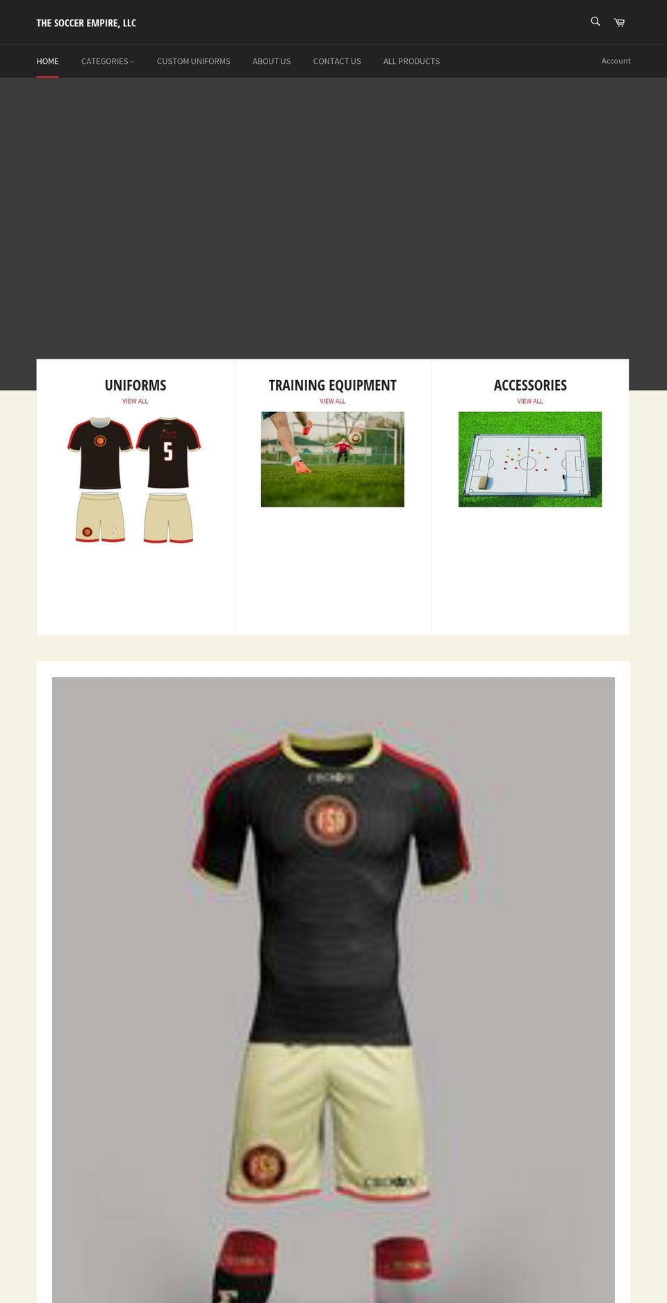 thesoccerempire.com shopify website screenshot