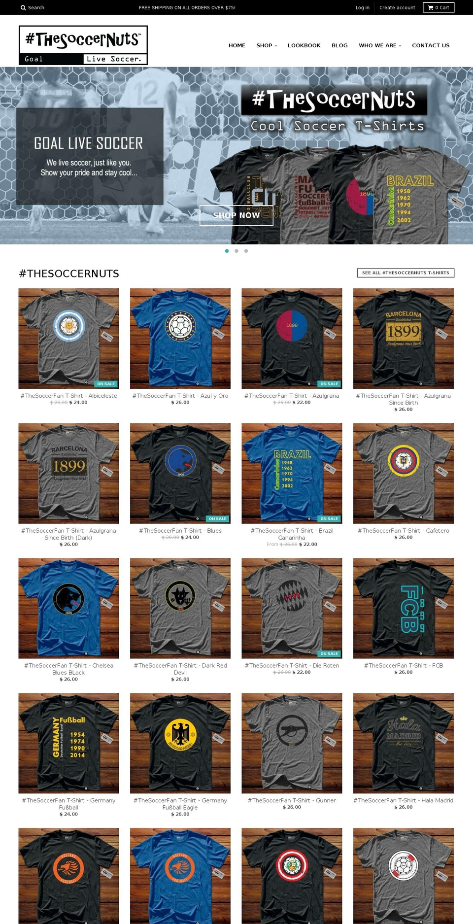 thesoccernuts.com shopify website screenshot