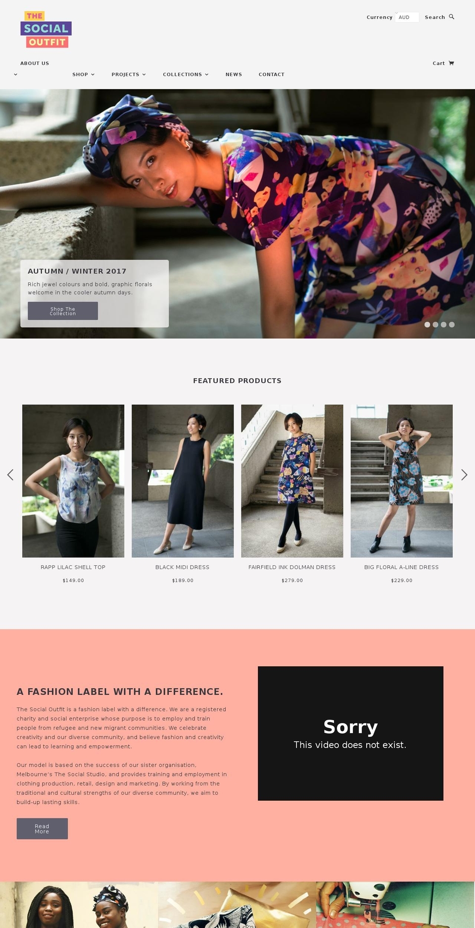 thesocialoutfit.com.au shopify website screenshot