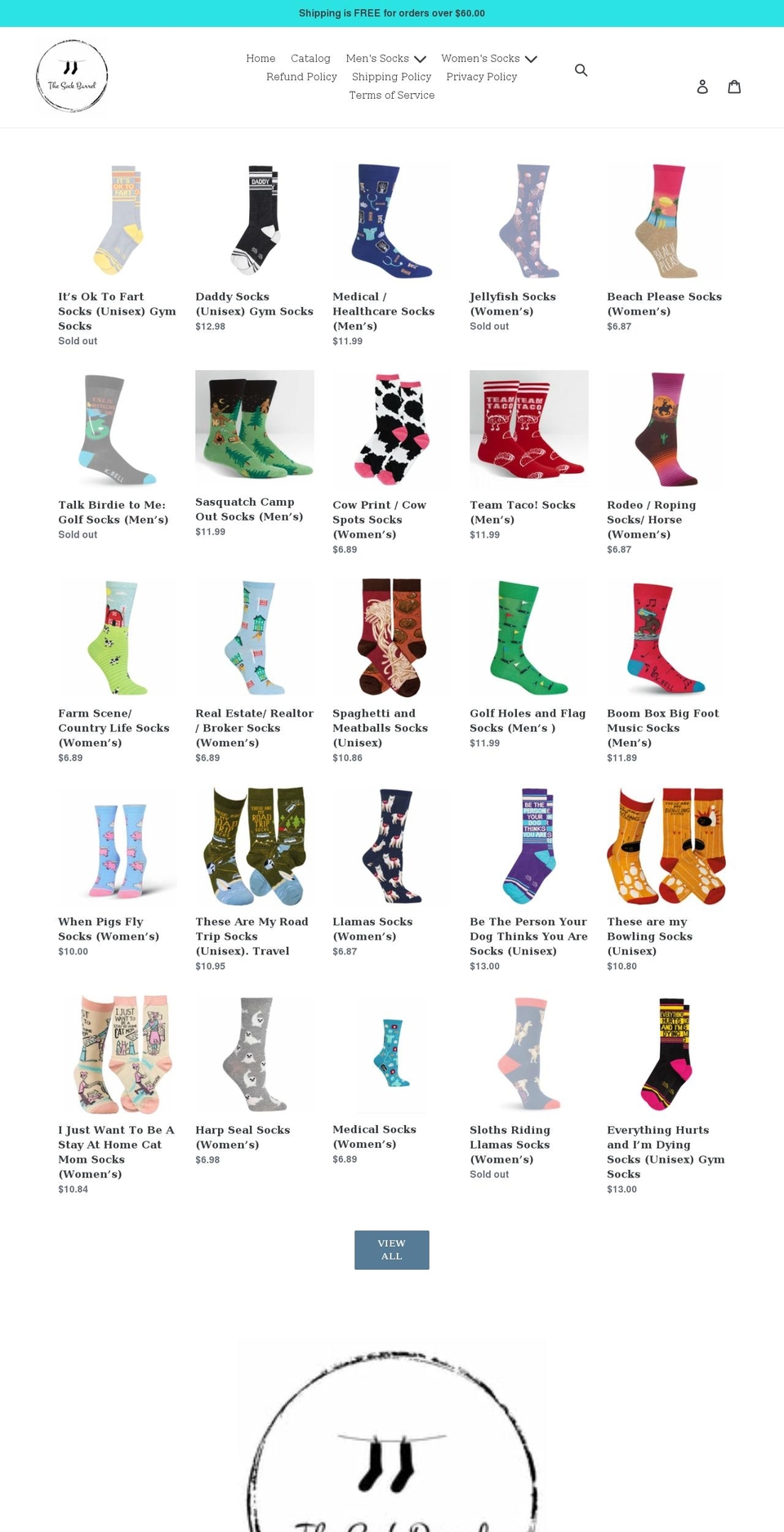 thesockbarrel.com shopify website screenshot