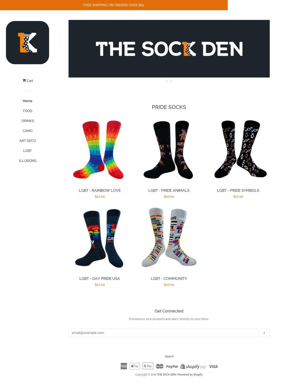 thesockden.com shopify website screenshot