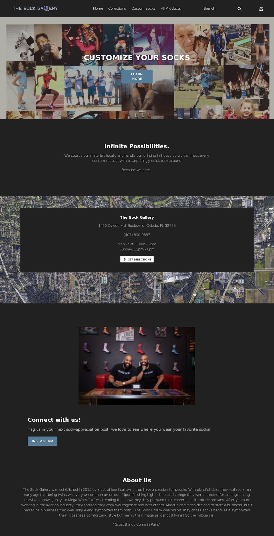 thesockgallery.com shopify website screenshot