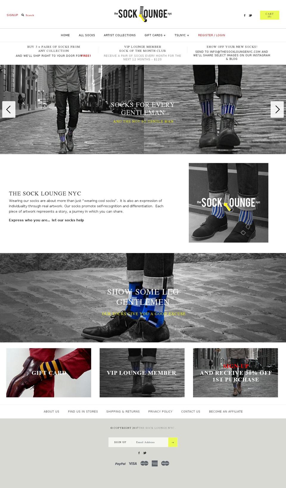 thesockloungenyc.com shopify website screenshot