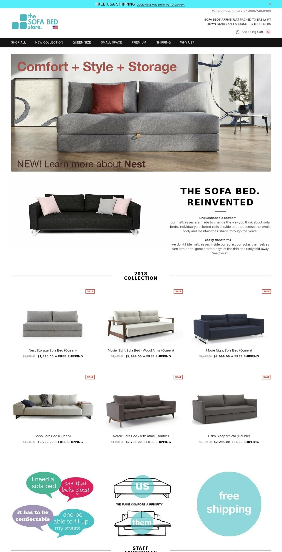 thesofabedstore-usa.com — Shopify storefront screenshot