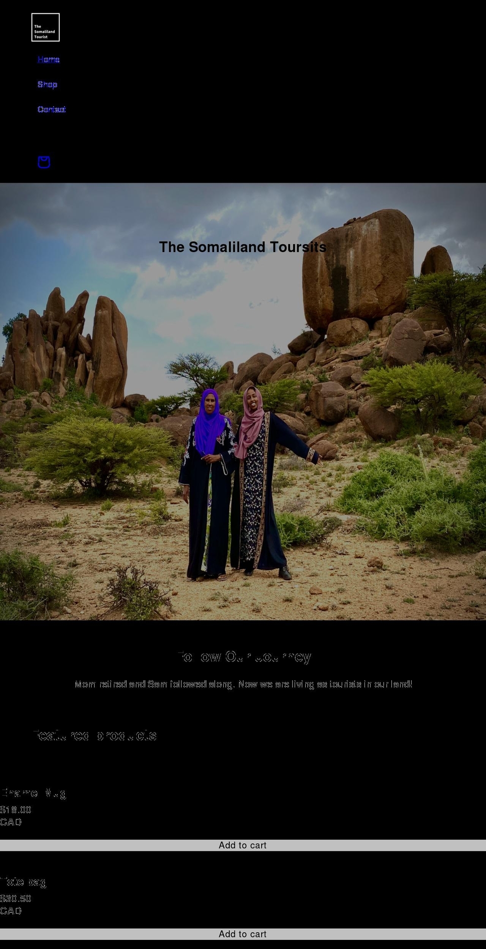 thesomalilandtourists.com shopify website screenshot