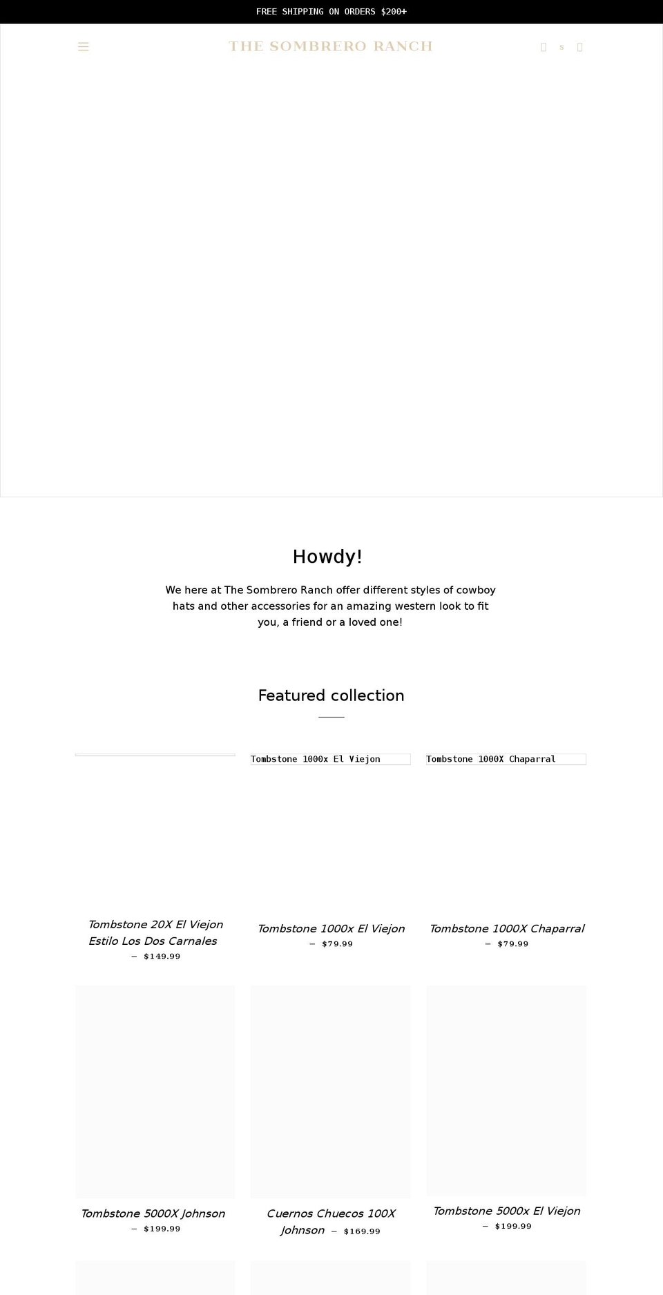 thesombreroranch.com shopify website screenshot
