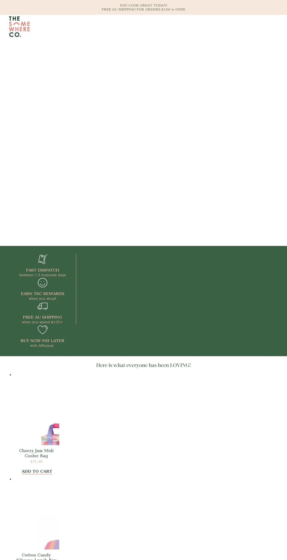 thesomewhereco.com shopify website screenshot