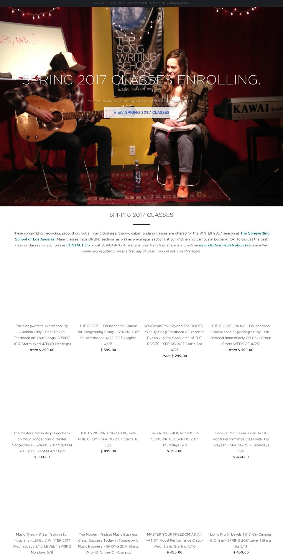 thesongwritingschool.com shopify website screenshot