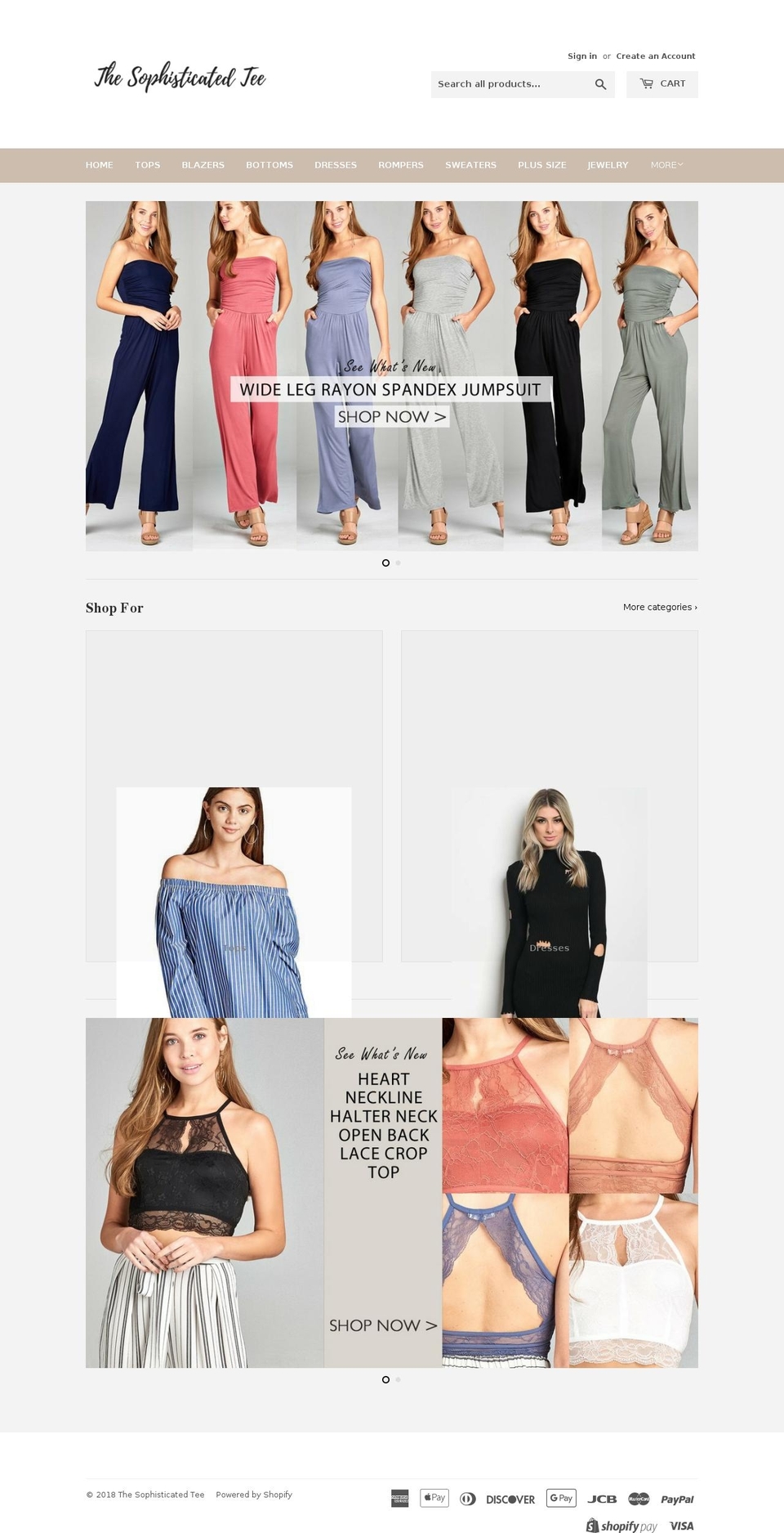 thesophisticatedtee.com — Shopify storefront screenshot
