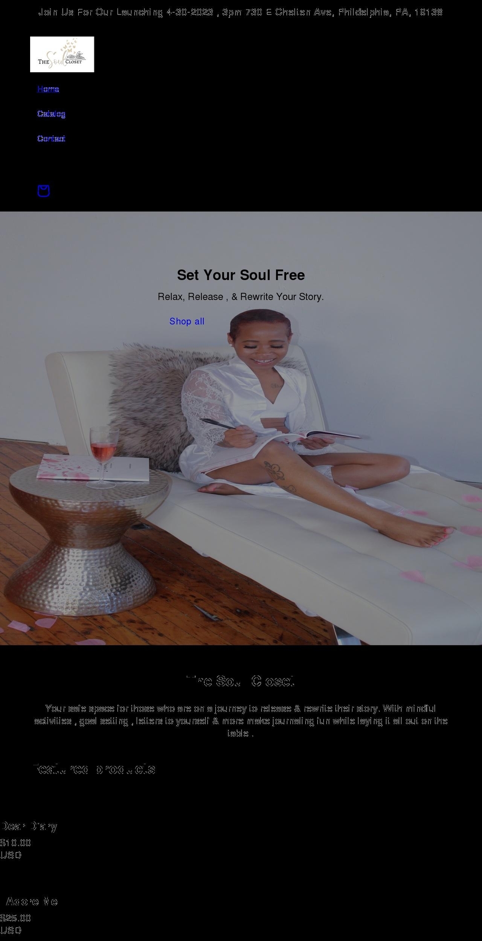 thesoulcloset.com shopify website screenshot