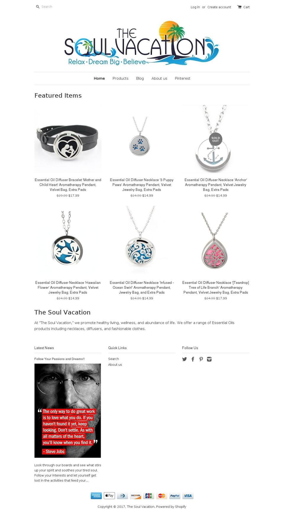 thesoulvacation.com shopify website screenshot