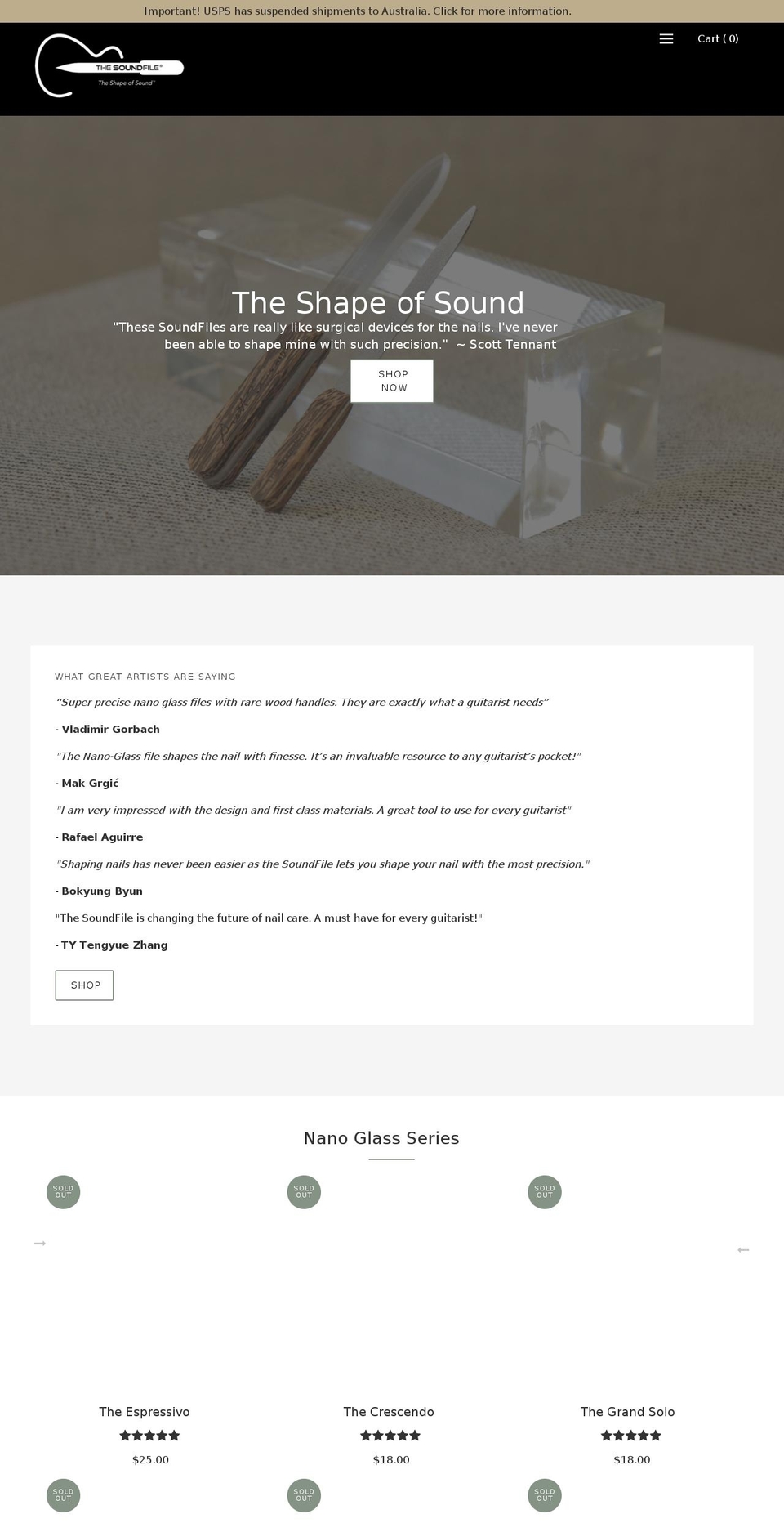 thesoundfile.com shopify website screenshot