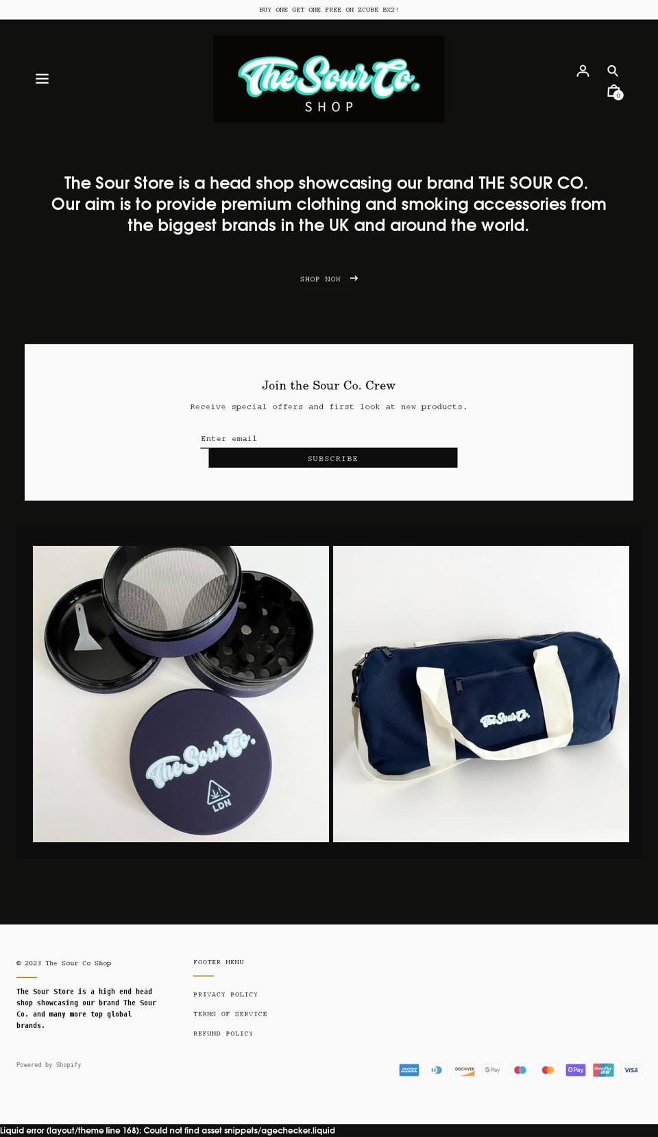 thesourstore.co.uk shopify website screenshot