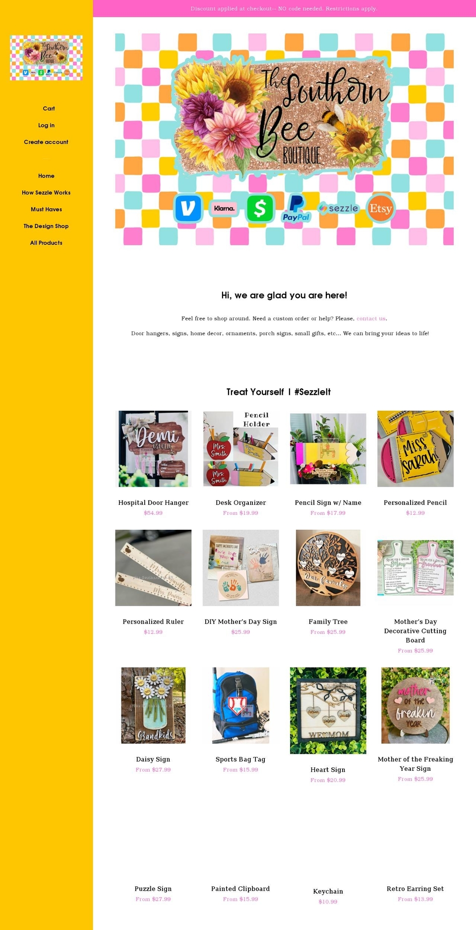 Copy of Pop with Installments message Shopify theme site example thesouthernbeeboutiquetx.com