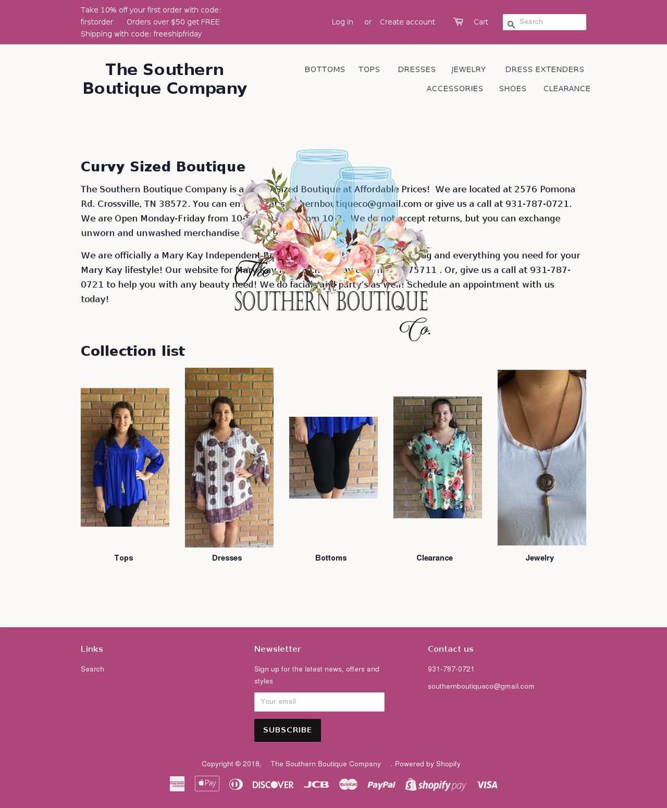 thesouthernboutiqueco.com — Shopify storefront screenshot