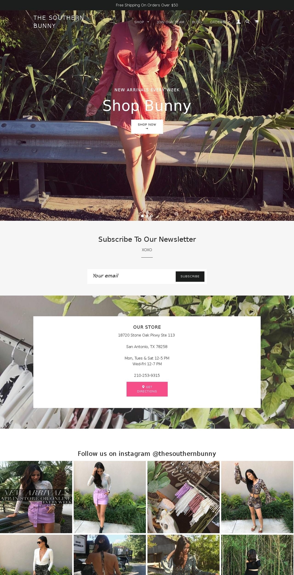thesouthernbunny.com shopify website screenshot