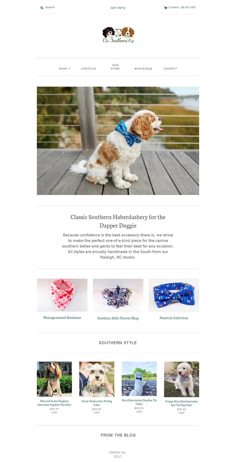 Editions Shopify theme site example thesouthernpup.com