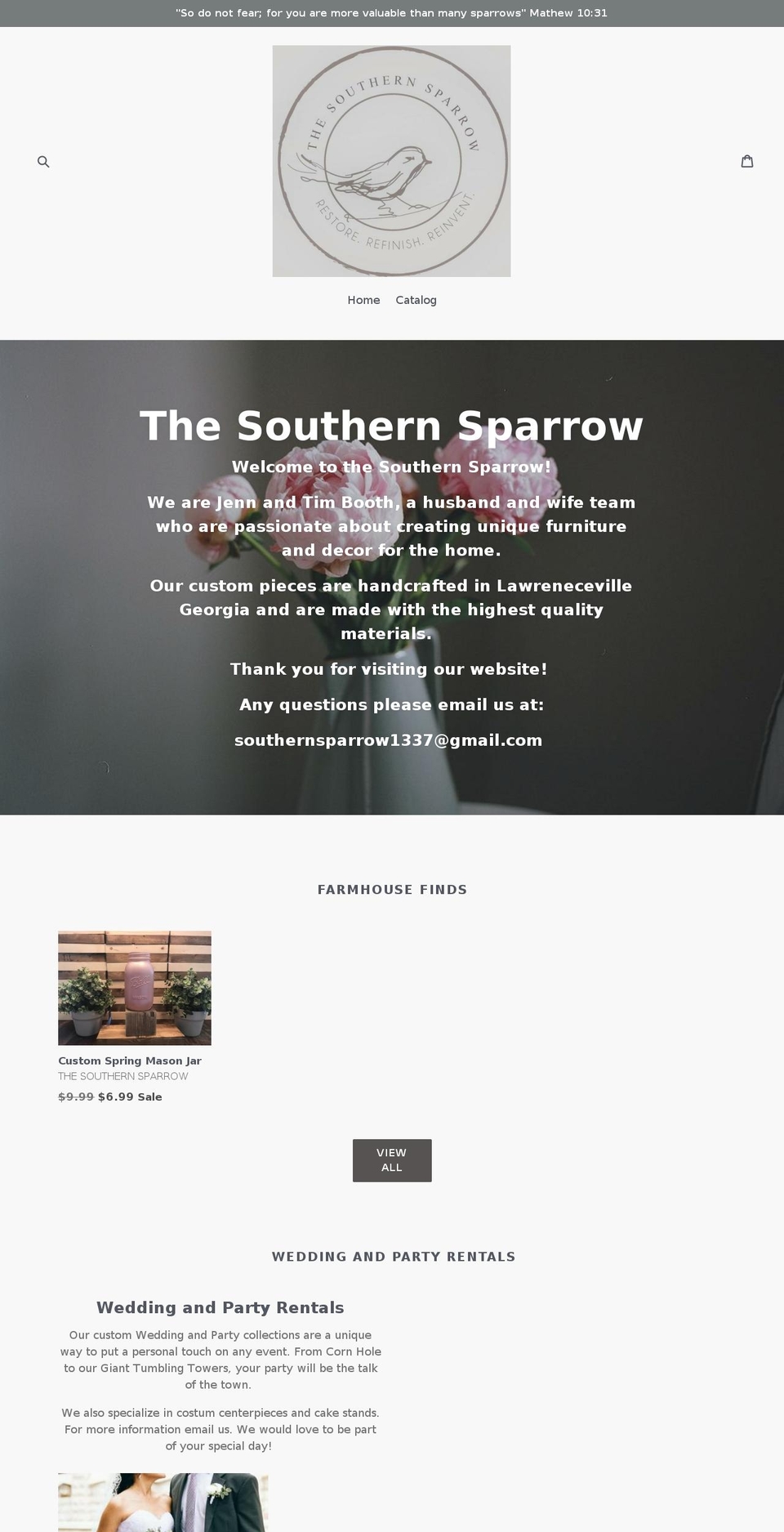 thesouthernsparrow1337.com — Shopify storefront screenshot