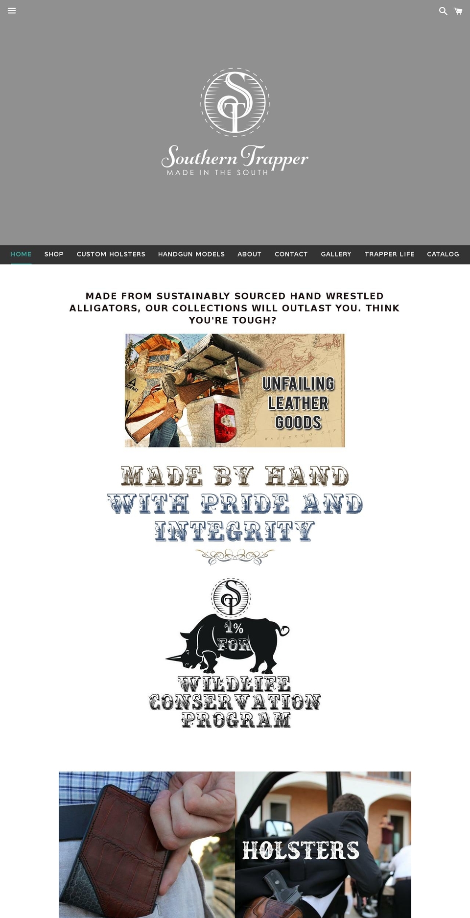 thesoutherntrapper.com shopify website screenshot