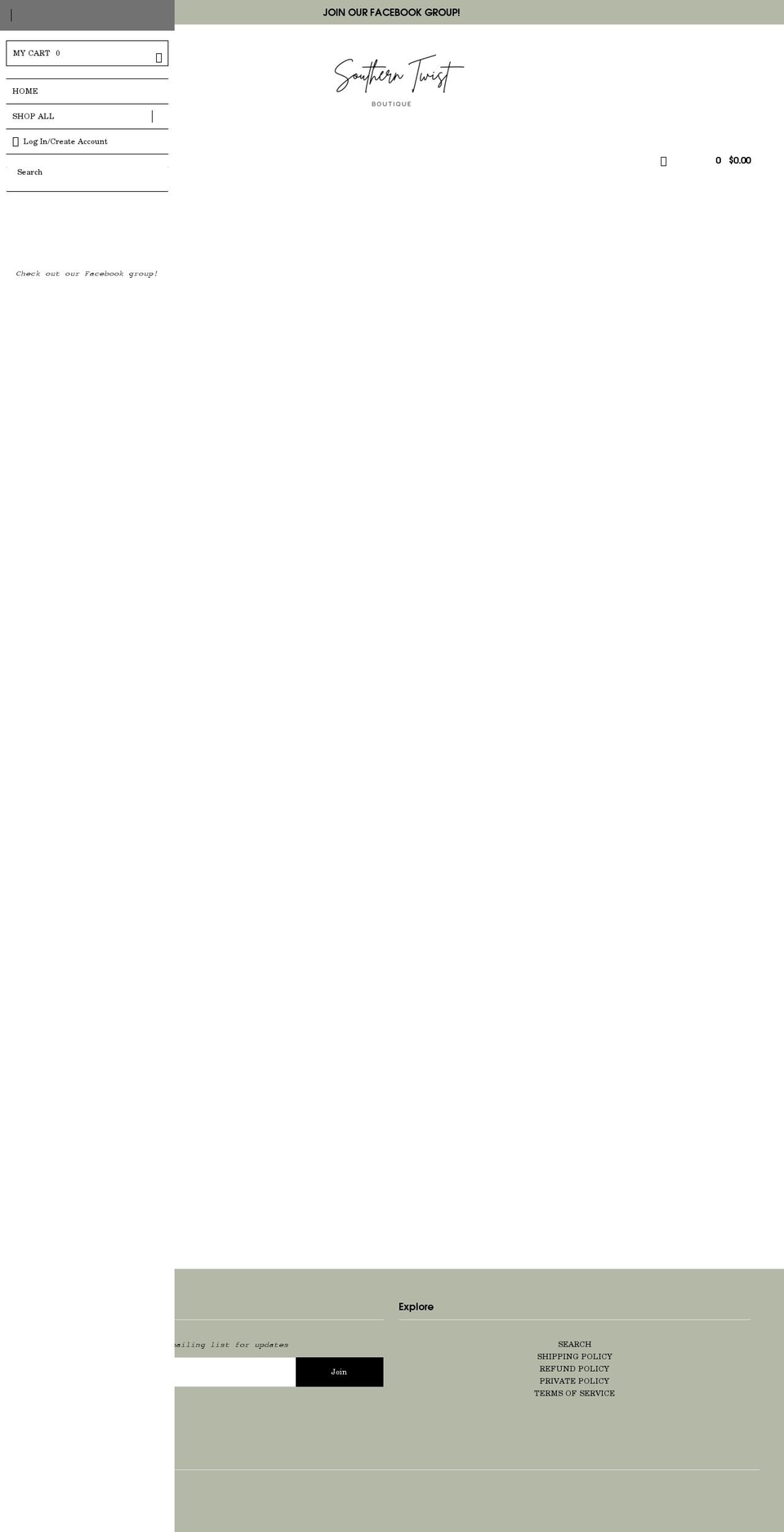 thesoutherntwistboutique.com shopify website screenshot