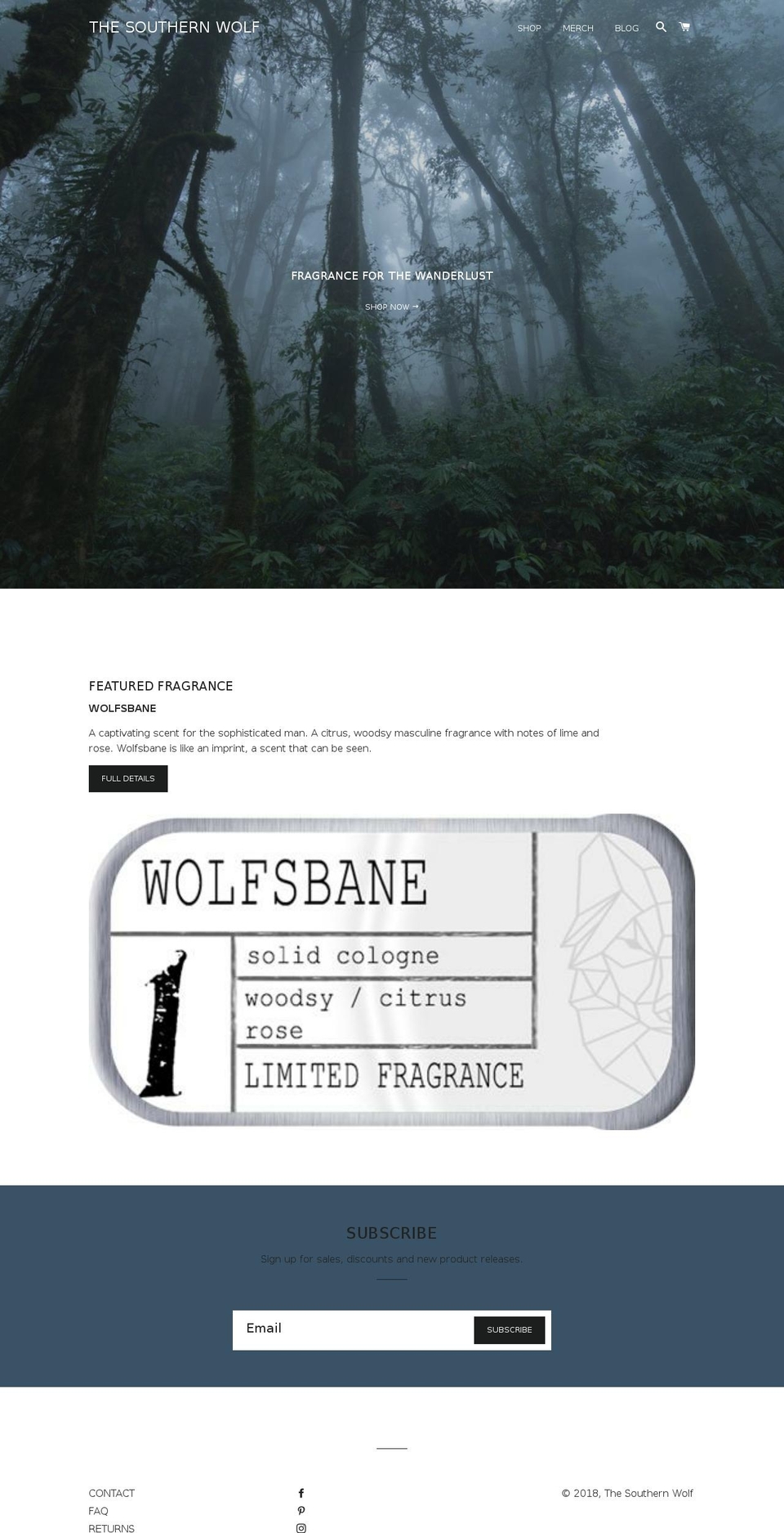 thesouthernwolf.com — Shopify storefront screenshot