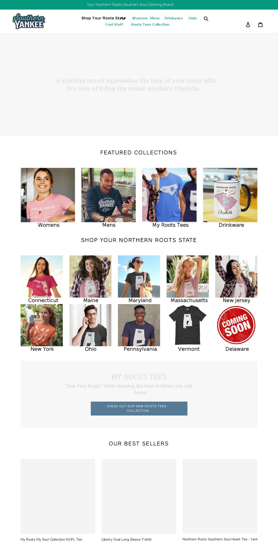 thesouthernyankee.com shopify website screenshot