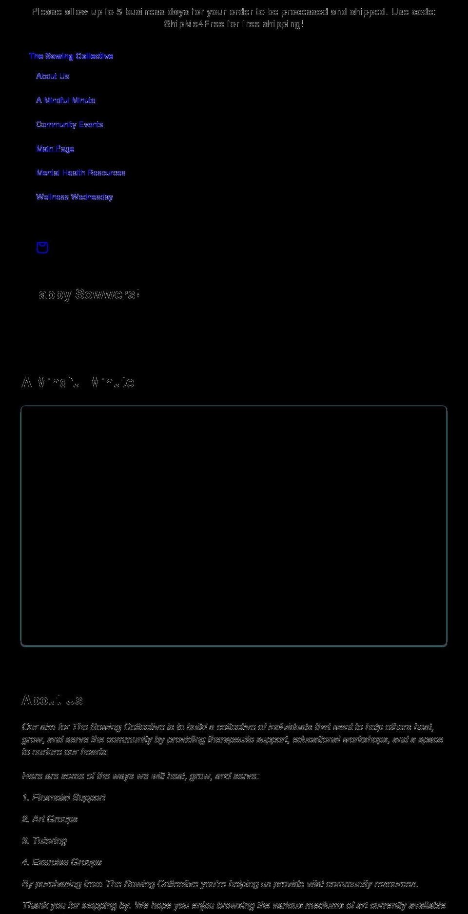 thesowingcollective.com shopify website screenshot