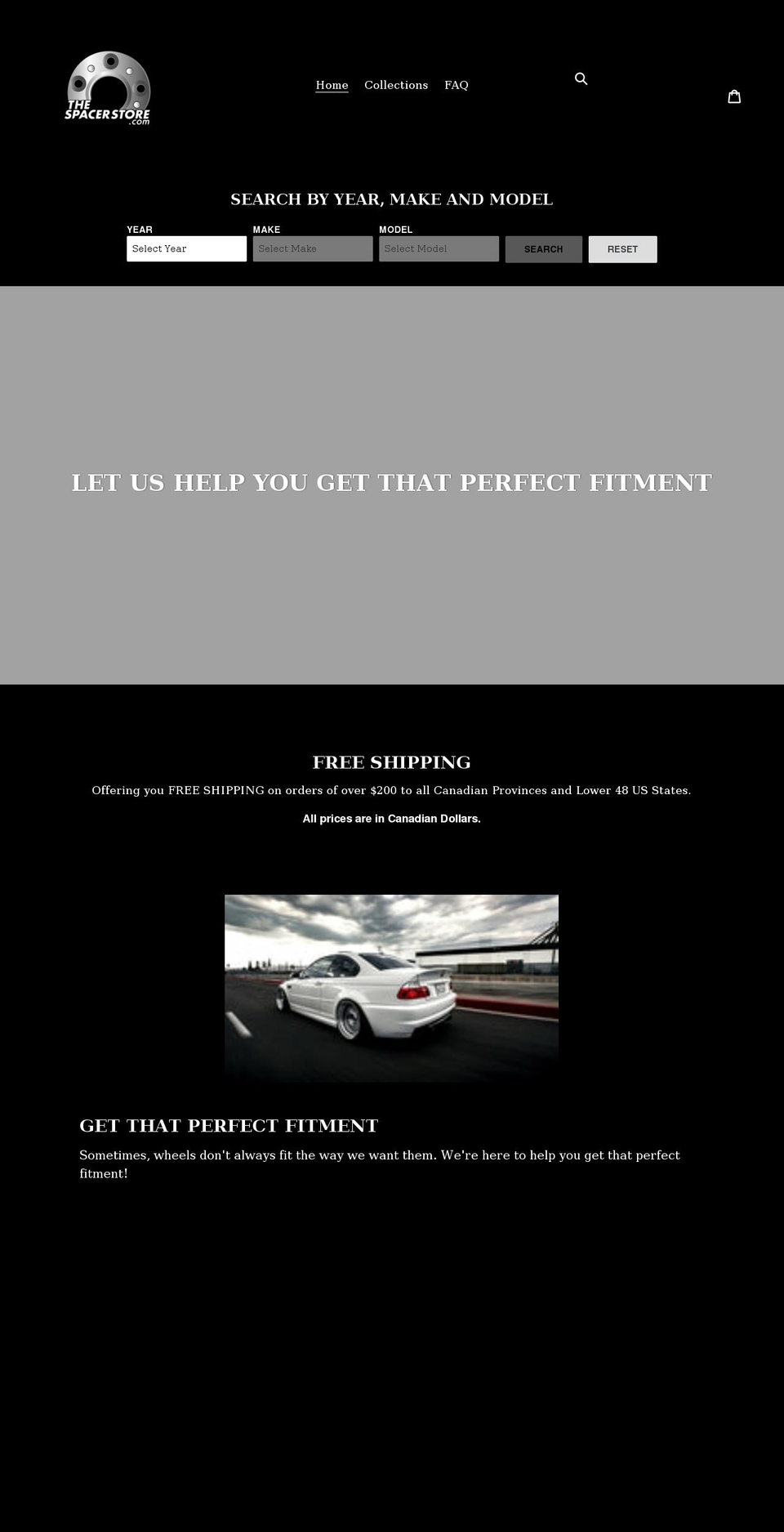 thespacerstore.com shopify website screenshot