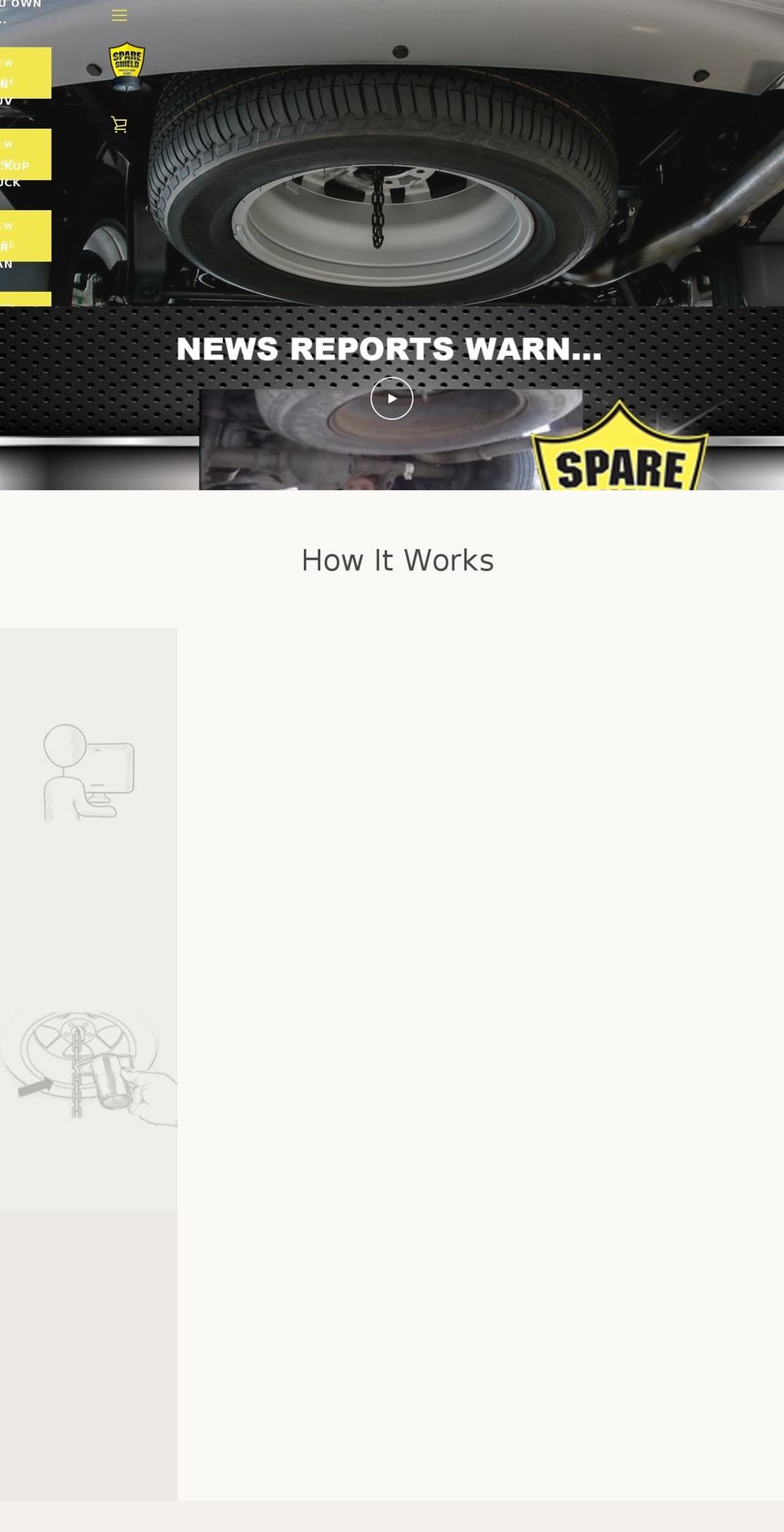 thespareshield.com — Shopify storefront screenshot