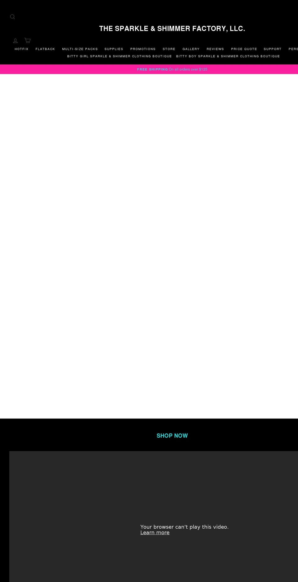 thesparkleandshimmerfactory.com shopify website screenshot