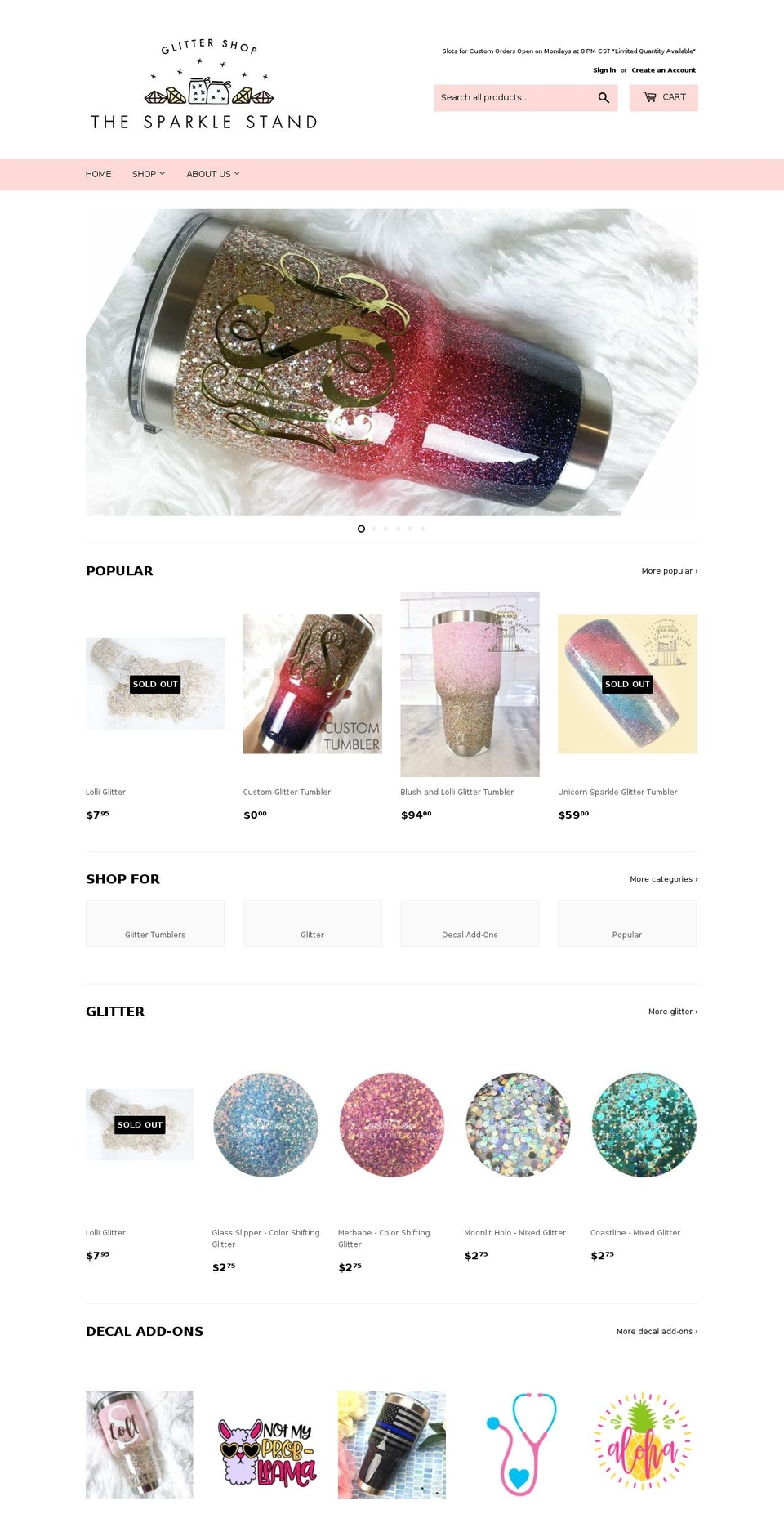 thesparklestand.com — Shopify storefront screenshot