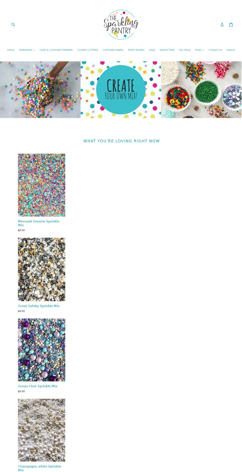 thesparklingpantry.com — Shopify storefront screenshot