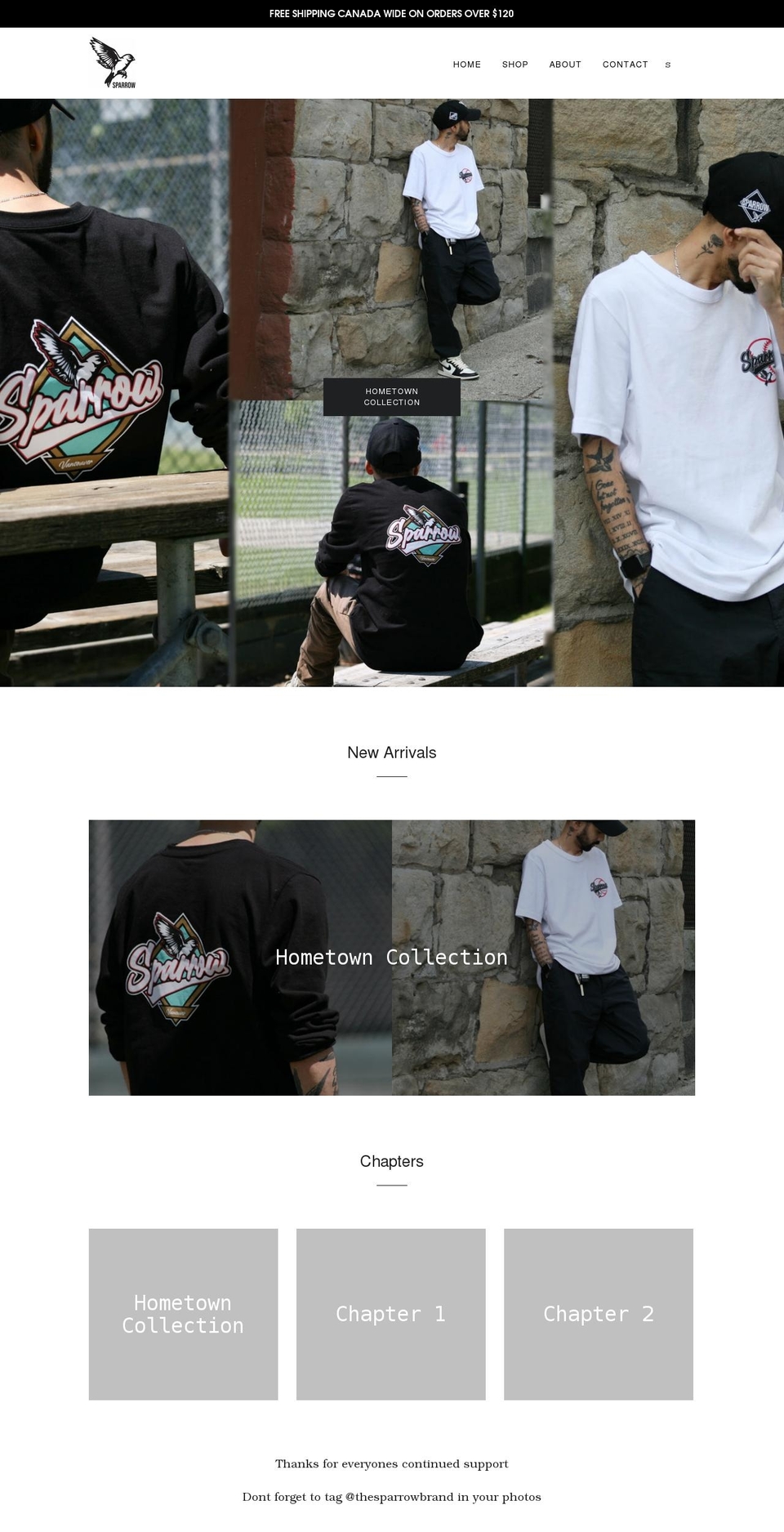 thesparrowbrand.com shopify website screenshot