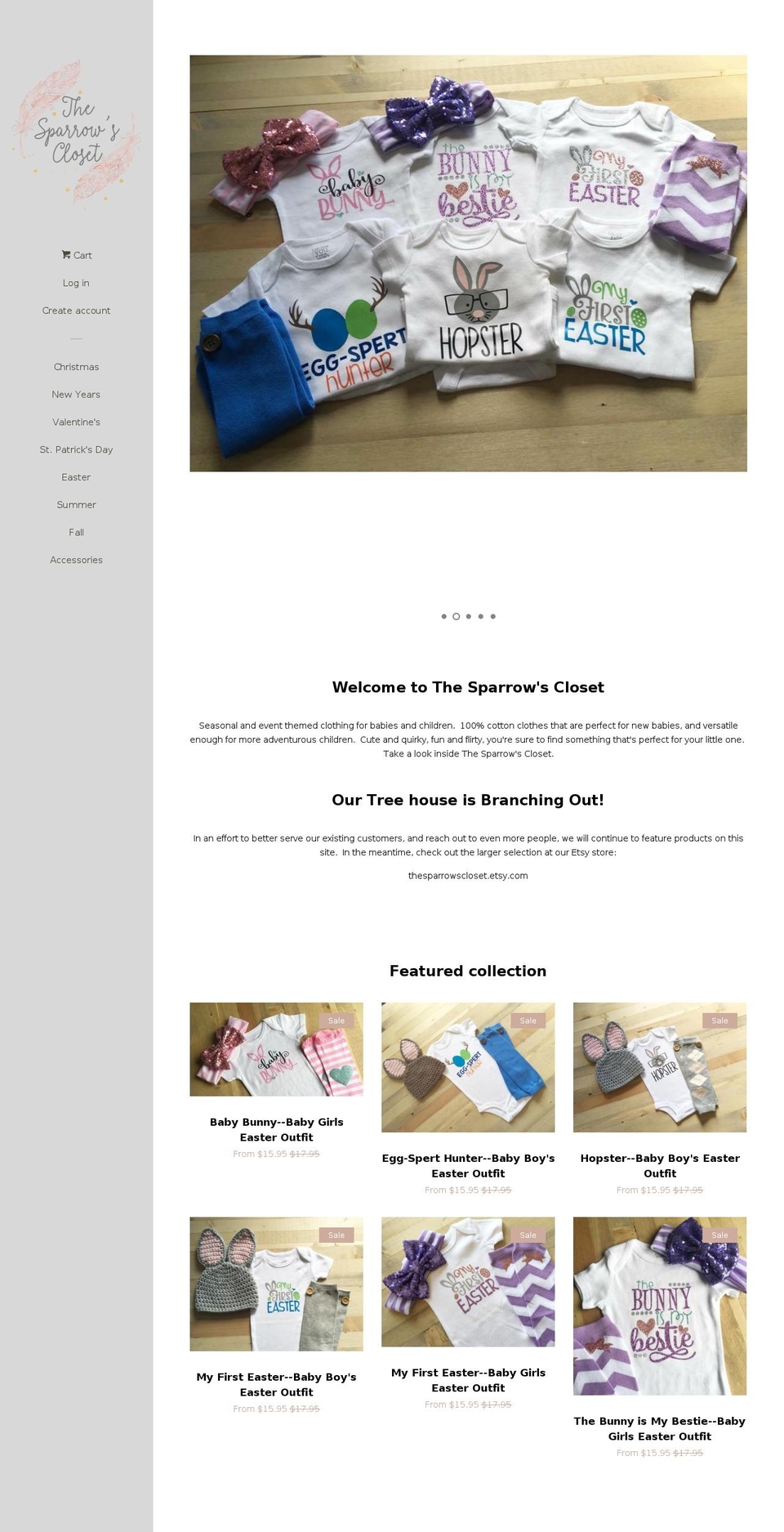 thesparrowscloset.com — Shopify storefront screenshot
