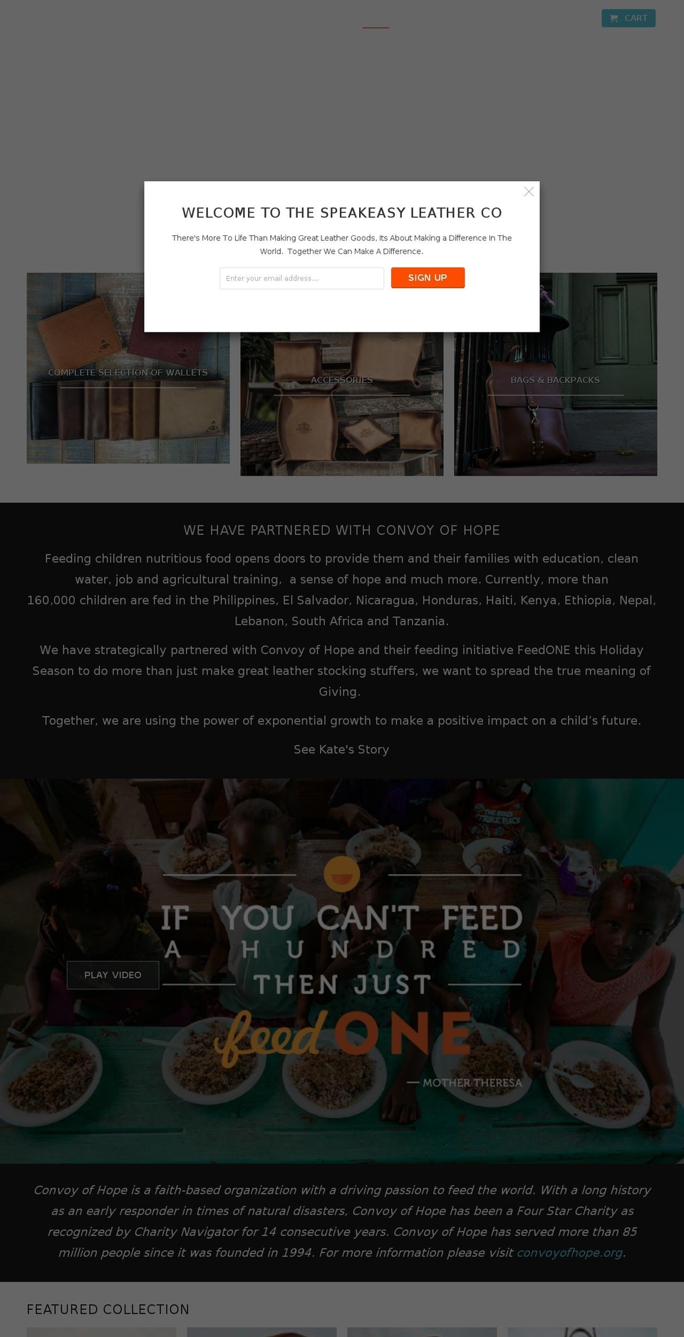 thespeakeasyleatherco.com shopify website screenshot