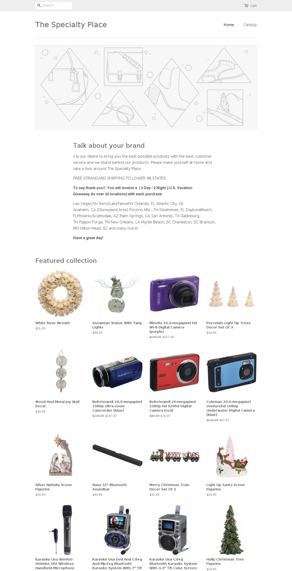 thespecialtyplace.net shopify website screenshot
